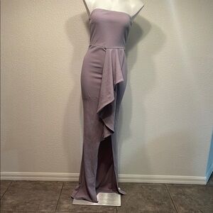 Fashion Nova Strapless Lavender Gown